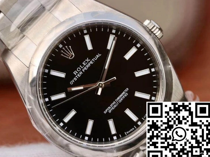 Perpetual 39mm Rolex Oyster Factory Dial Black 114300 AR 0813